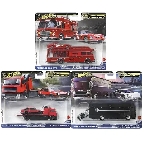 Hot Wheels Premium Temat Transport Ferrari, Toyota, Lykan